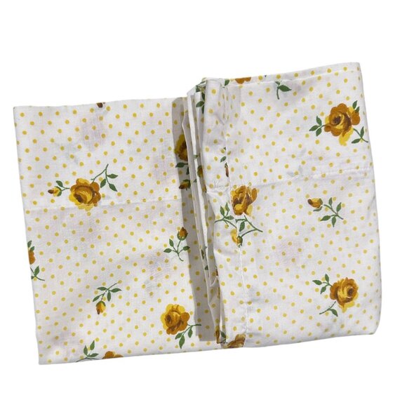 Vintage Cannon Monticello Pillowcases Yellow Rose Polka Dot Set of 2 No-Iron Mus - Picture 8 of 8